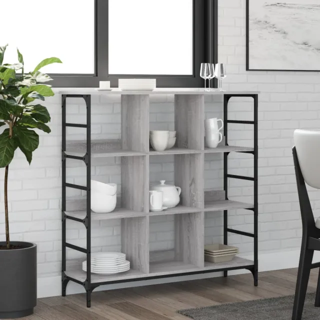 vidaXL Dressoir 102x32x103,5 cm bewerkt hout grijs sonoma eikenkleurig, foto 2