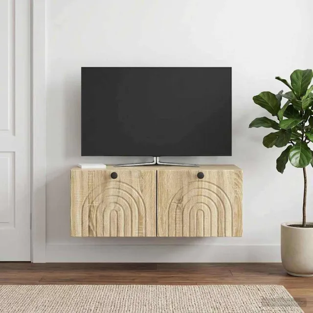 vidaXL Wandbeugel TV-kast Sonoma Eiken 78,5 x 41 x 30 cm Bewerkt hout Bruin