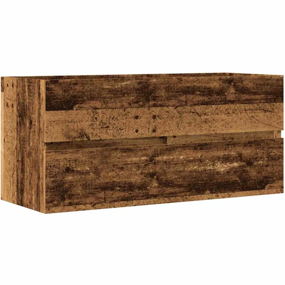 vidaXL Wastafelkast 100x38,5x45 cm bewerkt hout oud houtkleurig bruin, foto 3