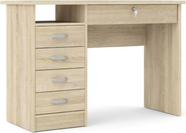 Tvilum Fula bureau 5 lades eiken structuur decor.