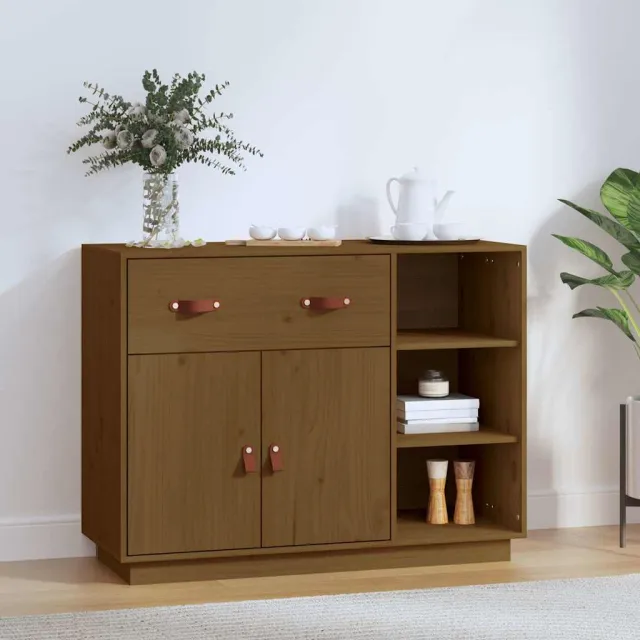 vidaXL Dressoir 98,5x40x75 cm massief grenenhout grijs