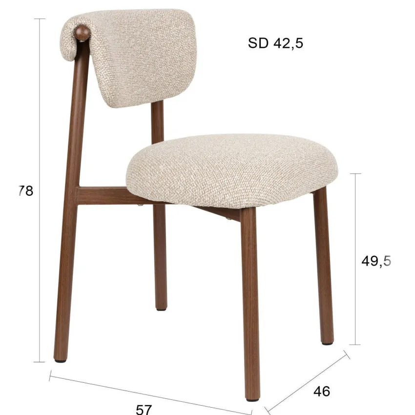 Housecraft Living Lee eetkamerstoel beige, foto 5