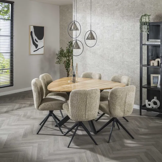 Giga Living Giga Meubel Eettafel Driehoek - Naturel Acaciahout - 135x135x76cm