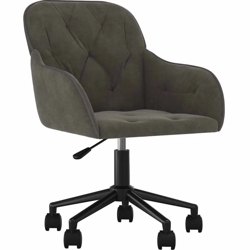 vidaXL Eetkamerstoelen draaibaar 2 st fluweel donkergrijs