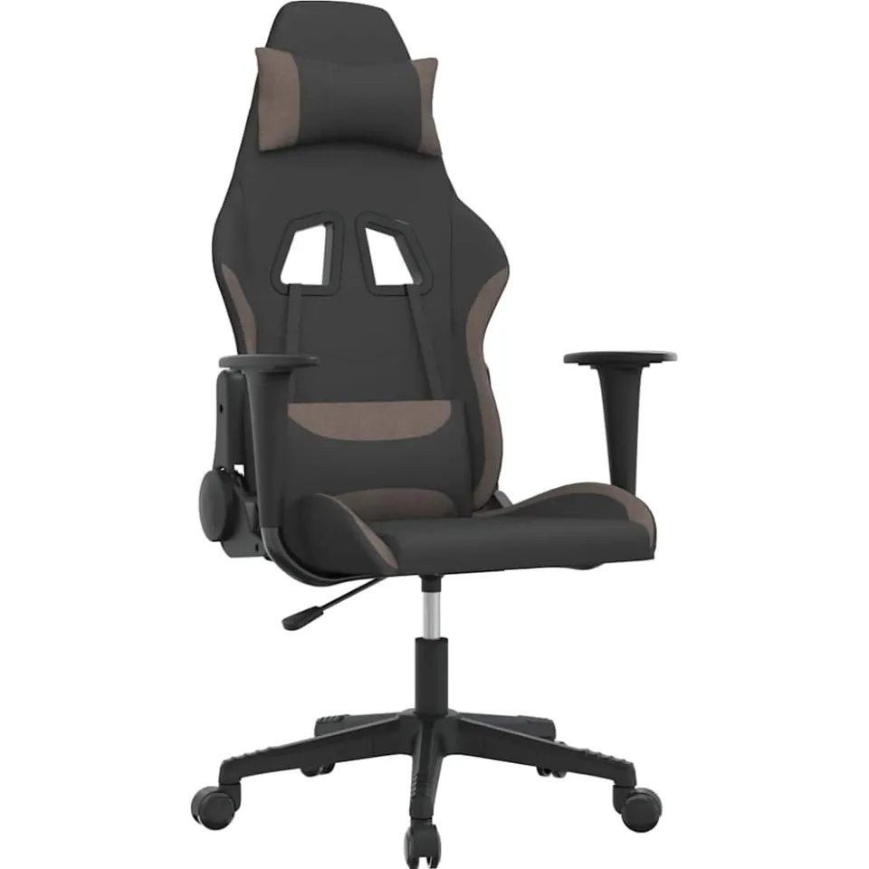 vidaXL Gamestoel stof zwart en taupe, foto 3