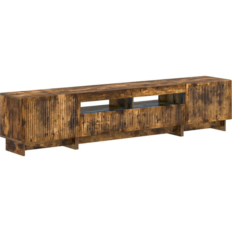vidaXL 5-delige LED TV-kast Gerookt eiken Bewerkt hout
