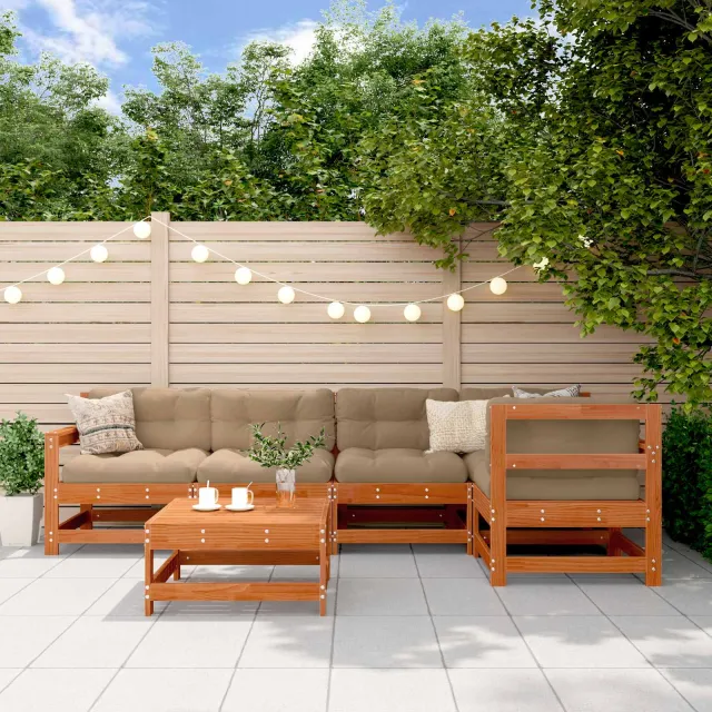 vidaXL Tuin loungeset 6 st Wasbruin Massief grenenhout bruin, foto 2