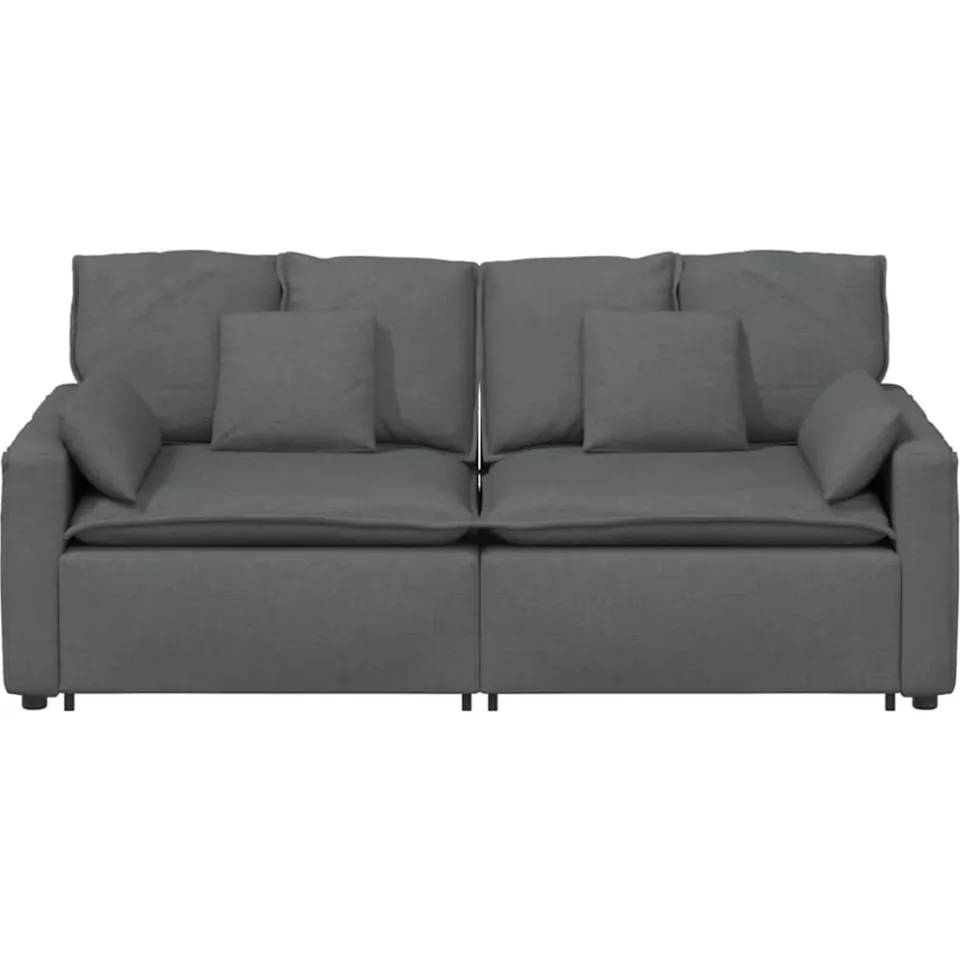 vidaXL Modulaire bank met kussens donkergrijs grijs, foto 4