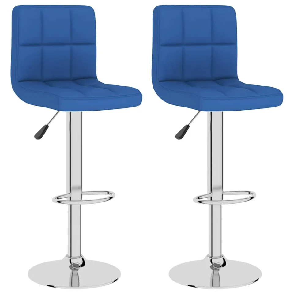 vidaXL Barkrukken 2 st stof blauw, foto 3