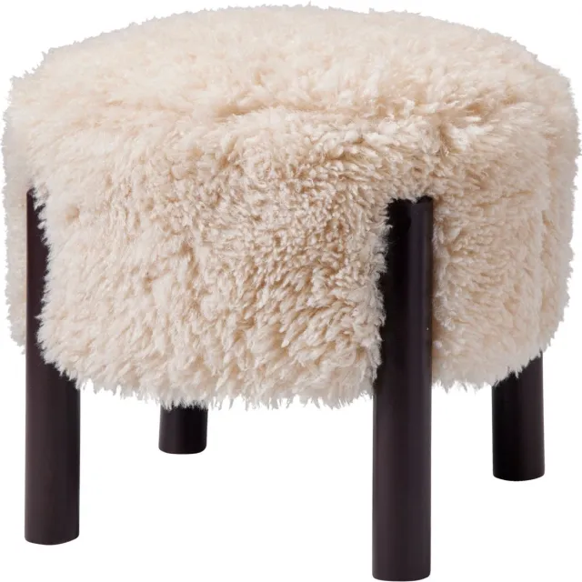 Home & Styling Teddy Poef - Ø35xH43cm - Wit