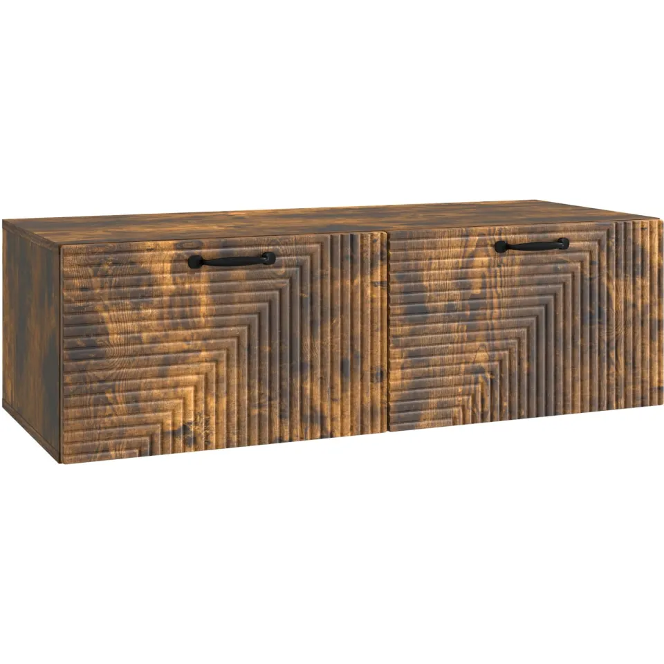 vidaXL Wandbeugel TV-kast Gerookt eiken 98 x 41 x 30 cm Bewerkt hout Bruin