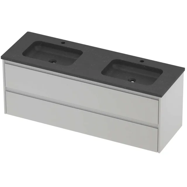 Proline Rollo Badmeubelset Hardsteen Elegant Dubbel 140x46x54 cm Blue Stone Glans Wit