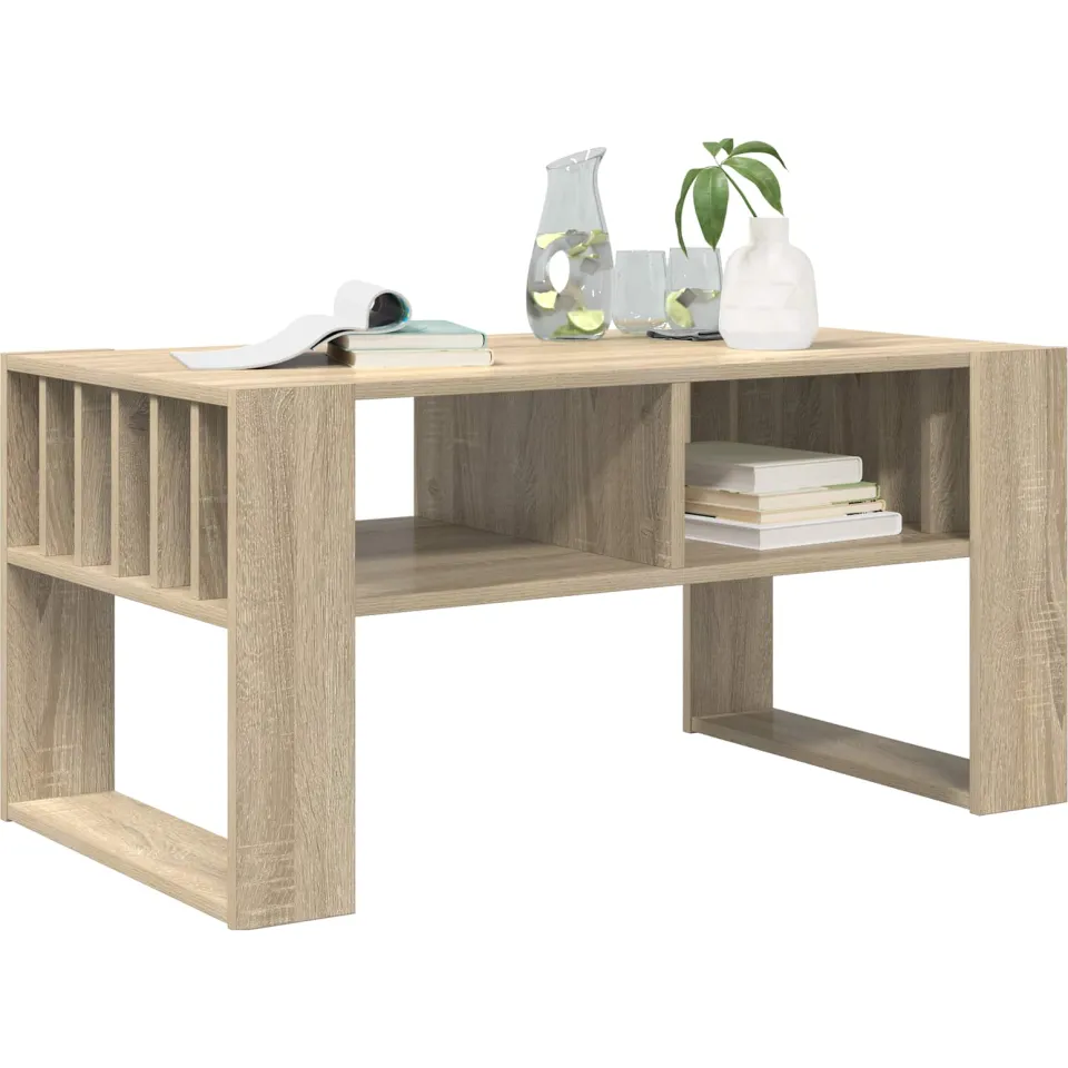 vidaXL Salontafel Sonoma Eiken 92 x 49,5 x 45 cm Bewerkt hout Bruin