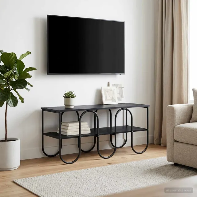 vidaXL TV-standaard 100 x 40 x 50 cm Zwart eiken Bewerkt hout