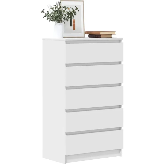 vidaXL Ladekast 60x36x103 cm bewerkt hout wit