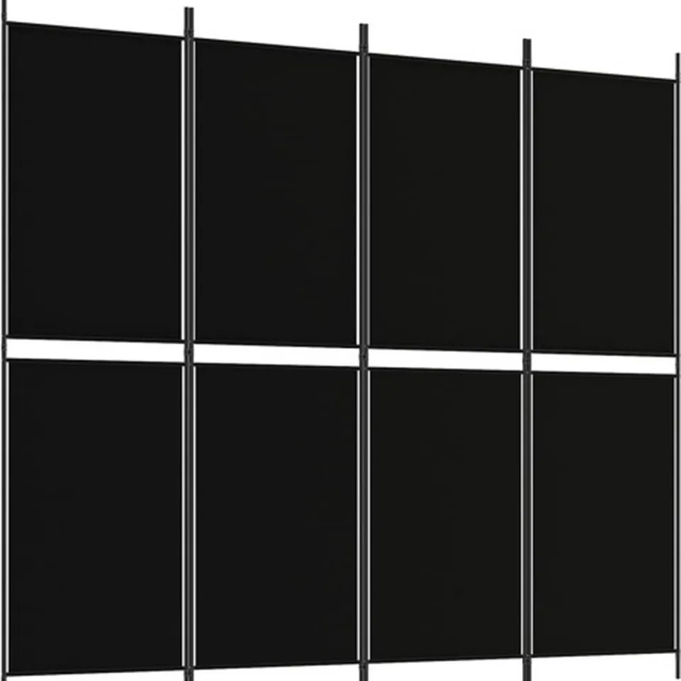 vidaXL Kamerscherm met 4 panelen 200x180 cm stof zwart, foto 2