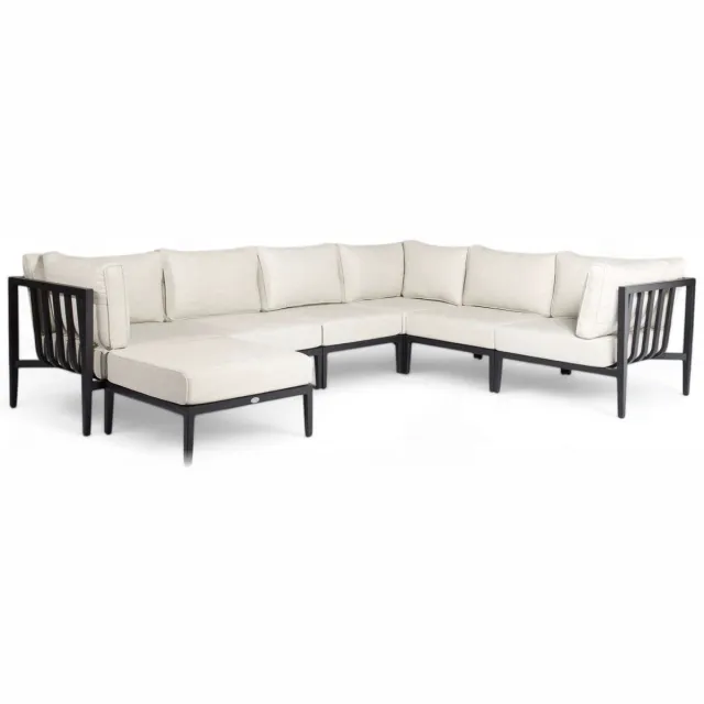Belito Daan XL Loungeset | Alu | 320x245 cm | Nr. 4 Links incl. Hocker Taupe