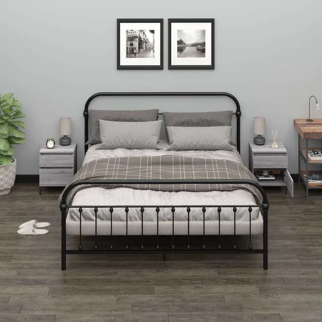 vidaXL Nachtkastjes 2 st 40x35x50 cm grijs sonoma eikenkleurig