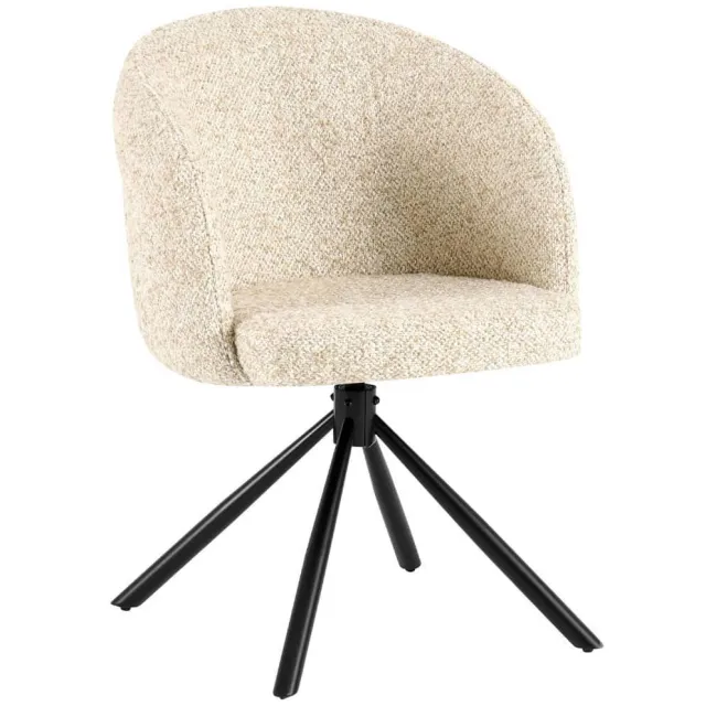 Giga Meubel Emilia eetkamerstoel beige draaibaar