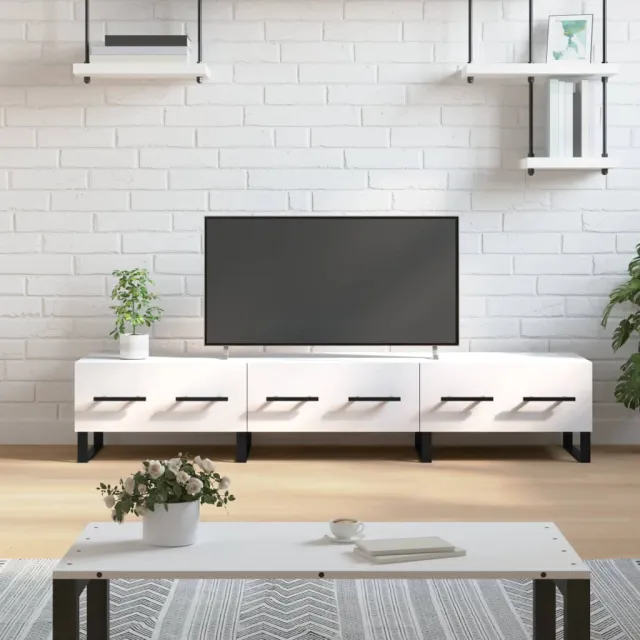 vidaXL Tv-meubel 150x36x30 cm bewerkt hout wit, foto 2