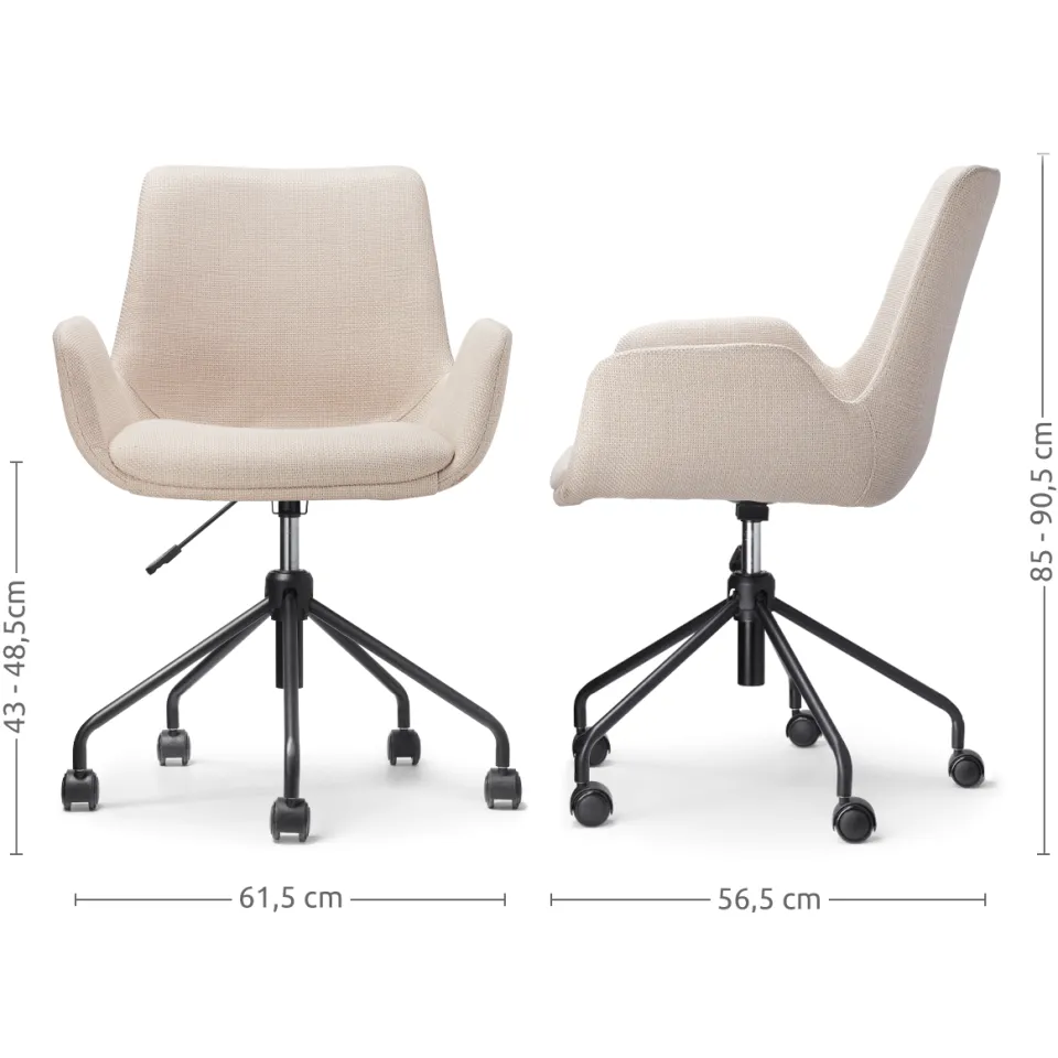 Nolon Nout-Eef bureaustoel beige - zwart onderstel, foto 3