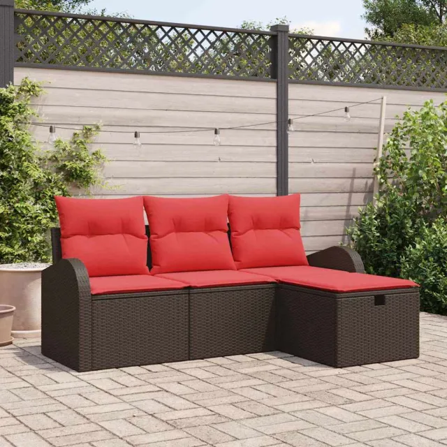 vidaXL Tuin Sofa Set 4 st Bruin poly rattan