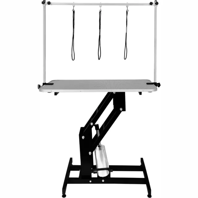 MonsterShop Trimtafel - hondenverzorging - hydraulisch - zwart met grijs tafelblad