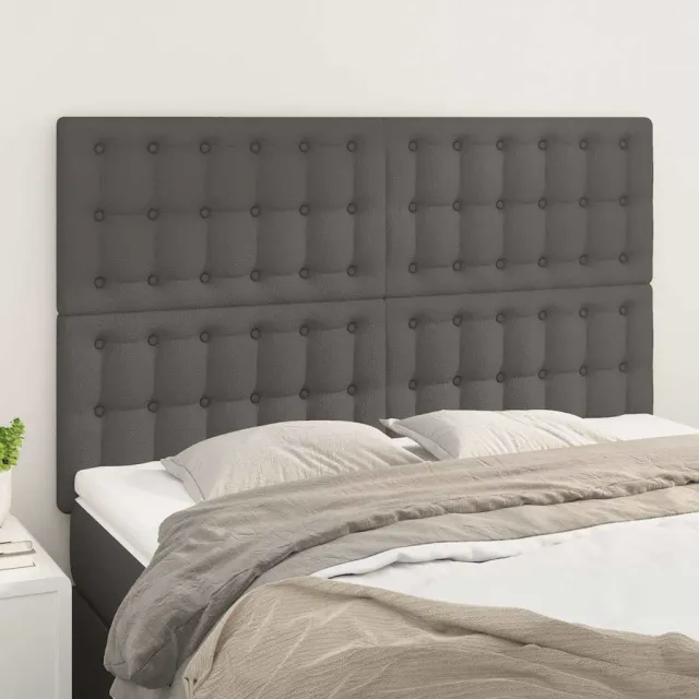vidaXL Hoofdbord grijs 144x5x118/128 cm kunstleer