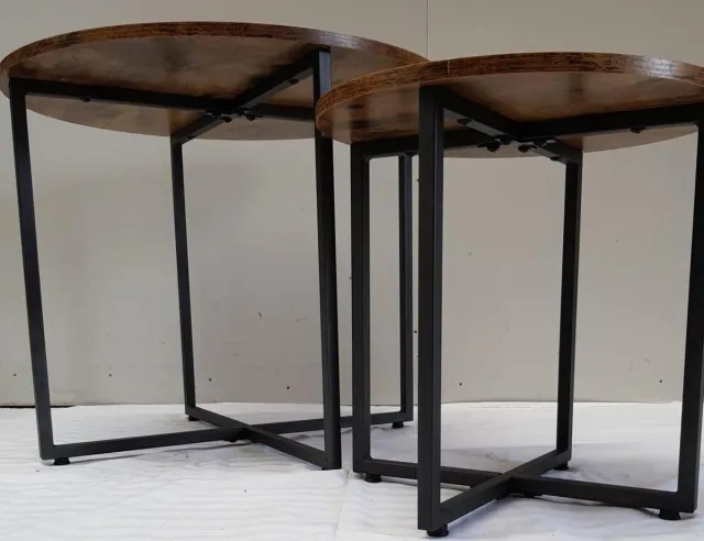 poldimar Set van 2 salontafels Virgo - bruin/zwart Zwart / bruin