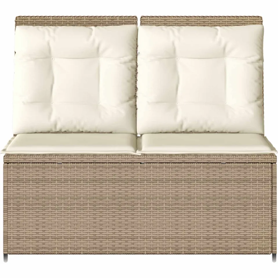 vidaXL Tuinbank Beige poly rattan, foto 4