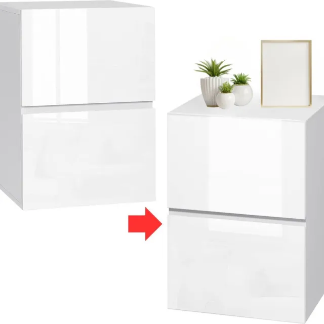 DailySupplies® Nachtkastje set van 2 - Nachtkastjes Industrieel - Kastje met Lades - Wit