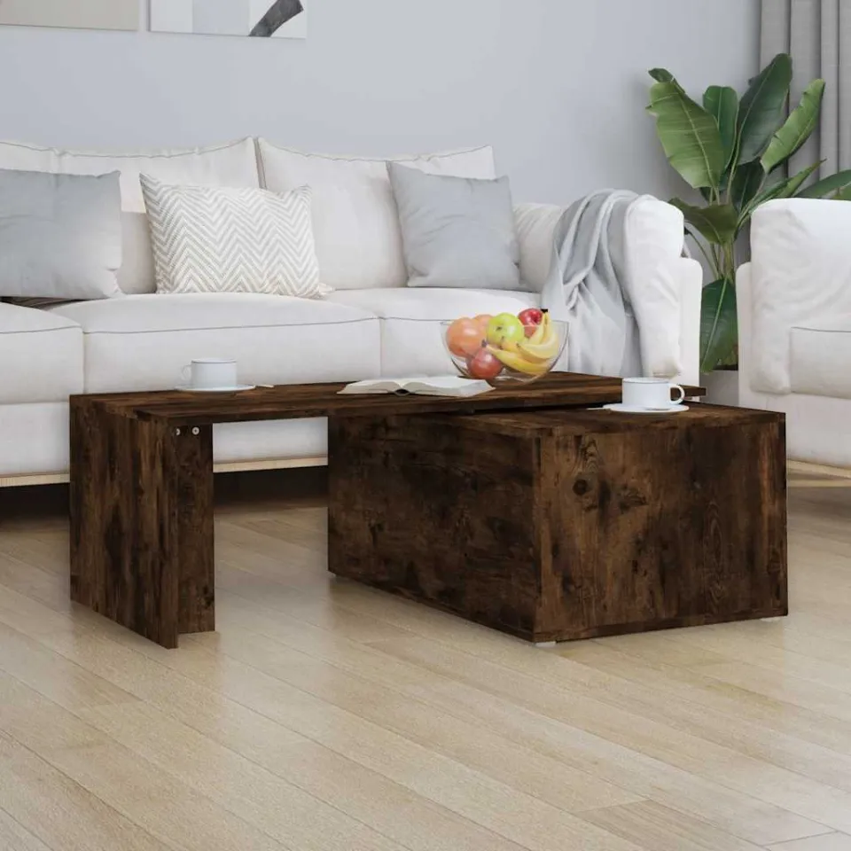 vidaXL Salontafel 150x50x35 cm bewerkt hout gerookt eikenkleurig, foto 3