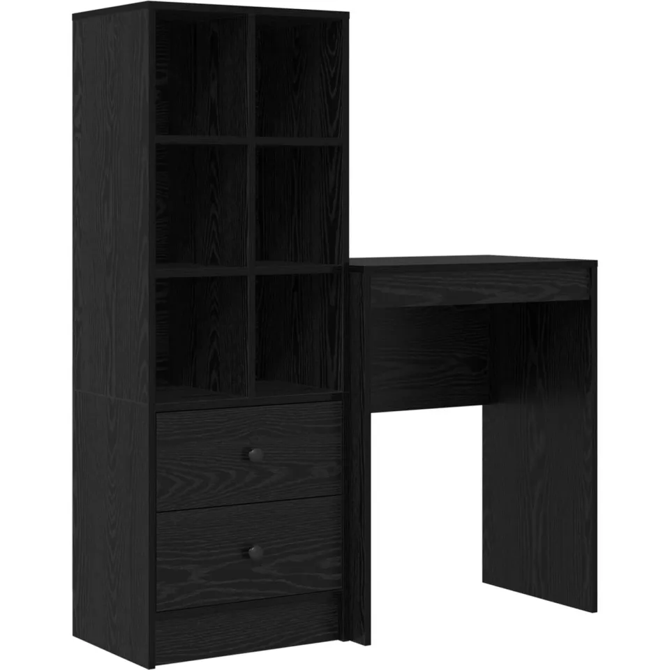 vidaXL Bureau Zwart Eiken 105,5 x 34 x 127 cm 2 st, foto 3