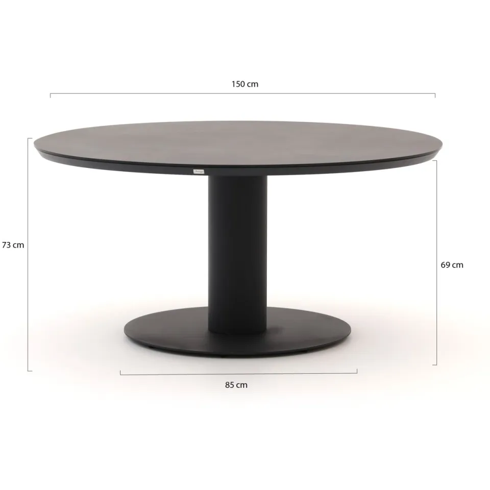 Intenso Furniture Intenso Asti/La Fonte Ø150cm dining tuinset 6-delig grijs, foto 4