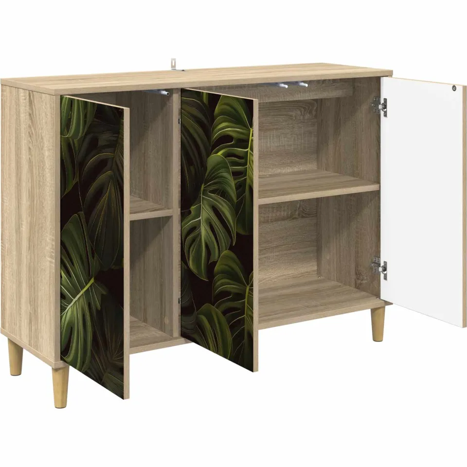 vidaXL Dressoir ELBURG Sonoma 102 x 33 x 75 cm Bewerkt hout Bruin