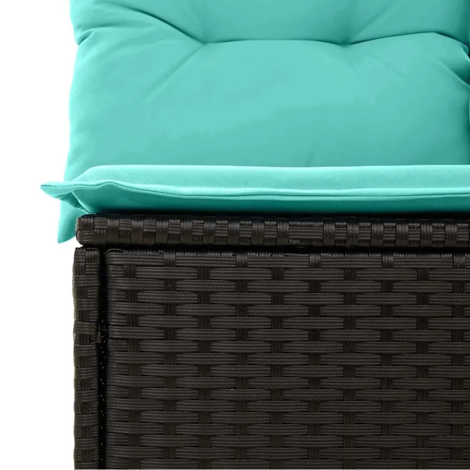 vidaXL Tuinbankenset 7 st Zwart poly rattan, foto 4