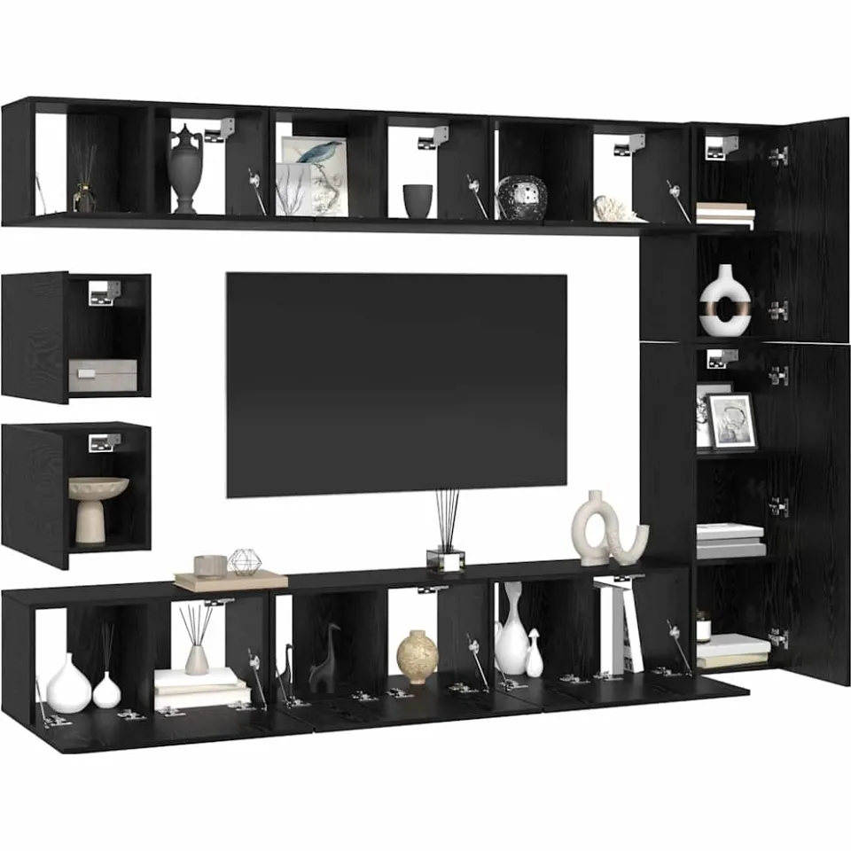 vidaXL Tv-meubelset 10 st 30,5 x 30 x 90 cm Zwart Eiken, foto 3