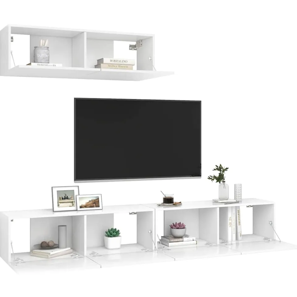 vidaXL Tv-meubelen 3 st bewerkt hout wit