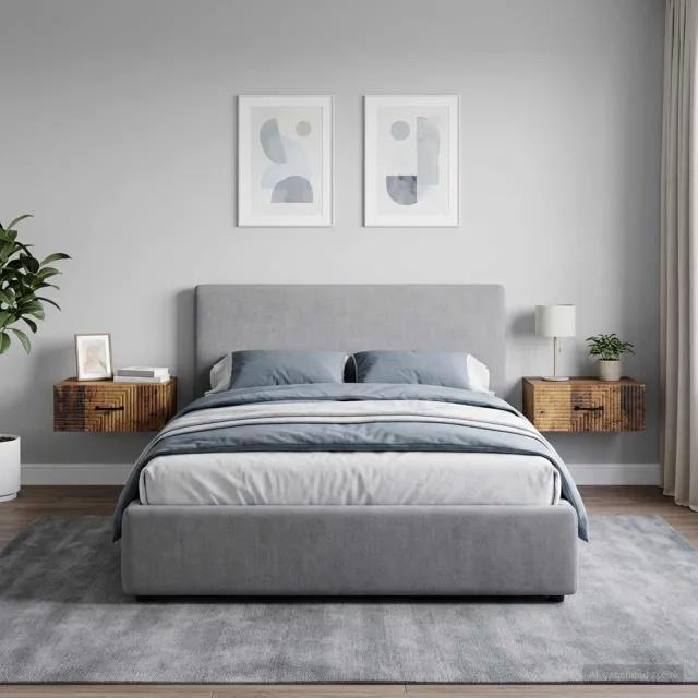 vidaXL Wandbeugel Bedkast 2 st Oud hout 49 x 34,5 x 20 cm Bewerkt hout bruin, foto 2