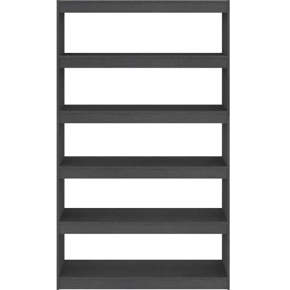 vidaXL Boekenkast/kamerscherm 100x30x167,5 cm massief grenenhout grijs, foto 4