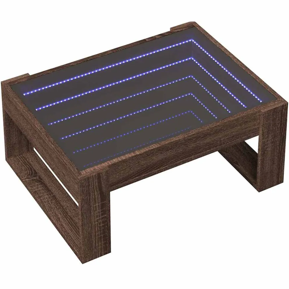 vidaXL Salontafel met Infinity LED 70x53x30 cm bruin eikenkleurig