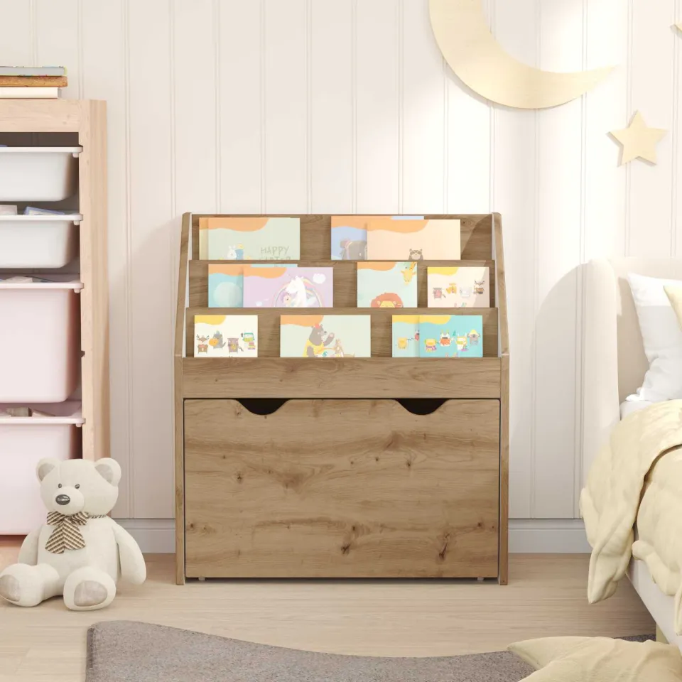vidaXL Kinderen Boekenkast met lade Artisan Eiken 60 x 29,5 x 69 cm, foto 4