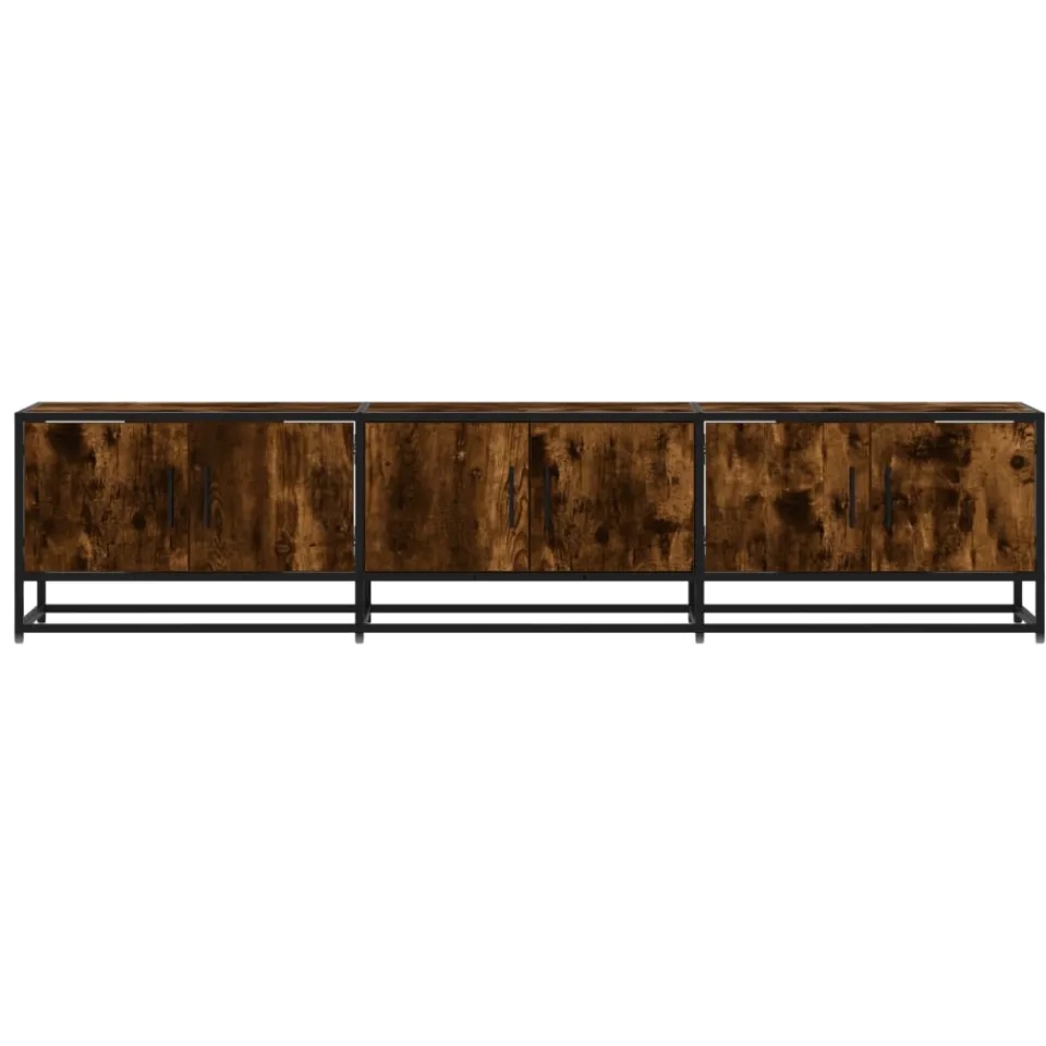 vidaXL Tv-meubel 180x35x41 cm bewerkt hout gerookt eikenkleurig, foto 4