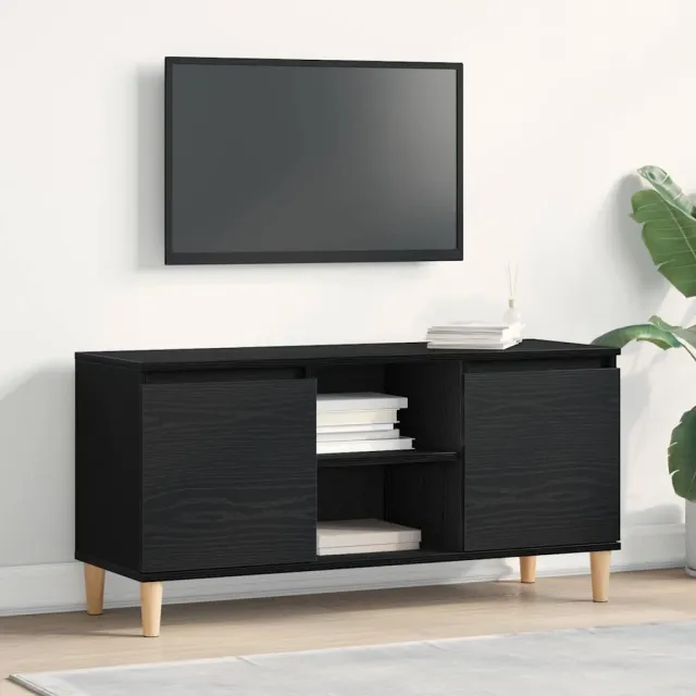 vidaXL TV-kast 102 x 35 x 50 cm Zwart Eiken Bewerkt hout, foto 2