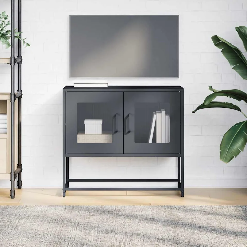vidaXL Tv-meubel 68x39x60,5 cm koudgewalst staal antracietkleurig, foto 4