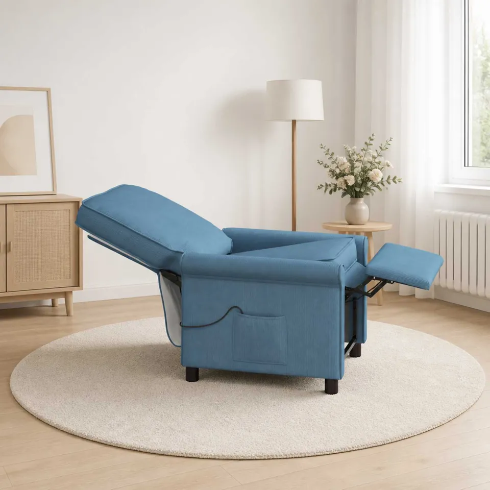 vidaXL Massage-relaxstoel Blauw 69 x 95 x 101 cm Stof, foto 4