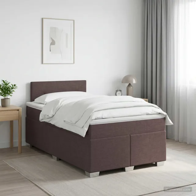 vidaXL Boxspringbed met matras Donkerbruin 120 x 190 cm Stof