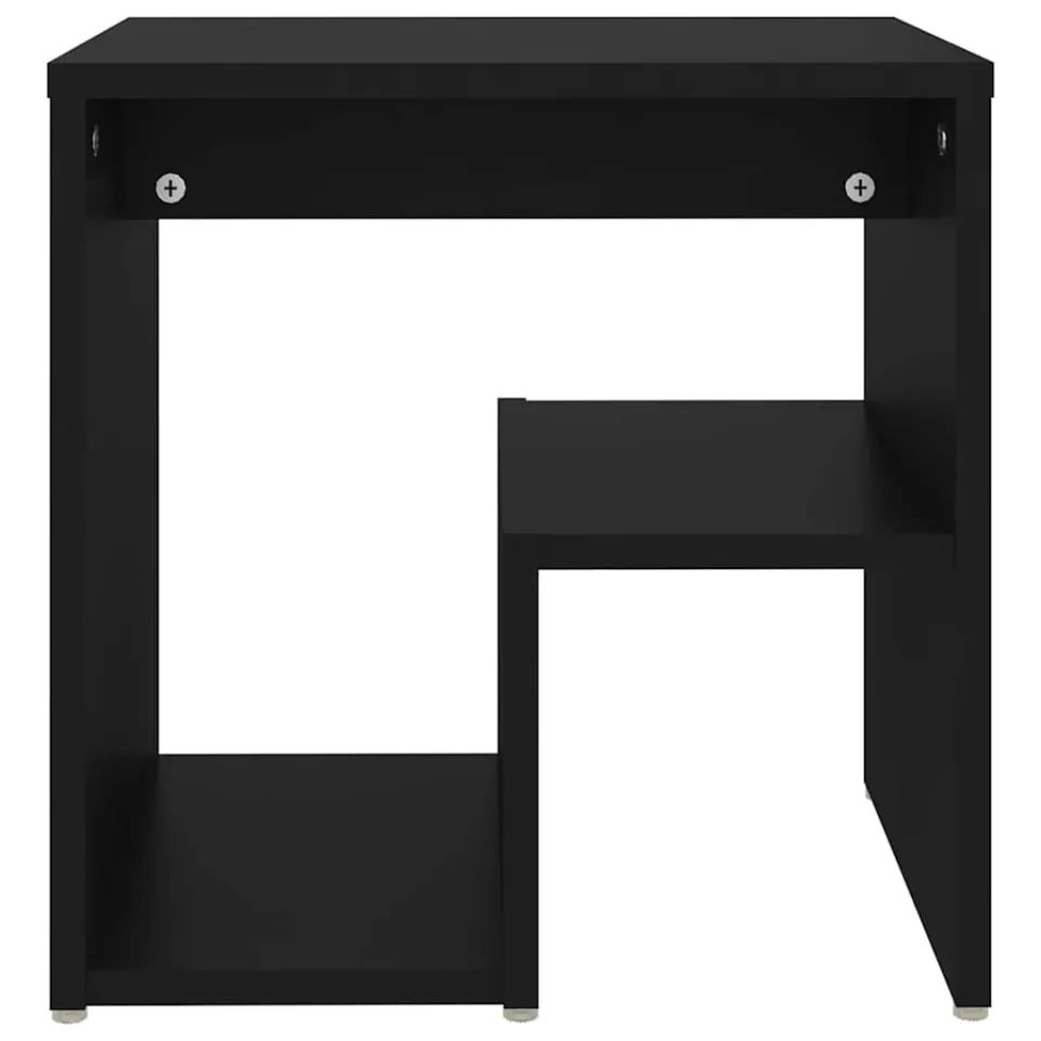 vidaXL Nachtkastje 40x30x40 cm bewerkt hout zwart, foto 4