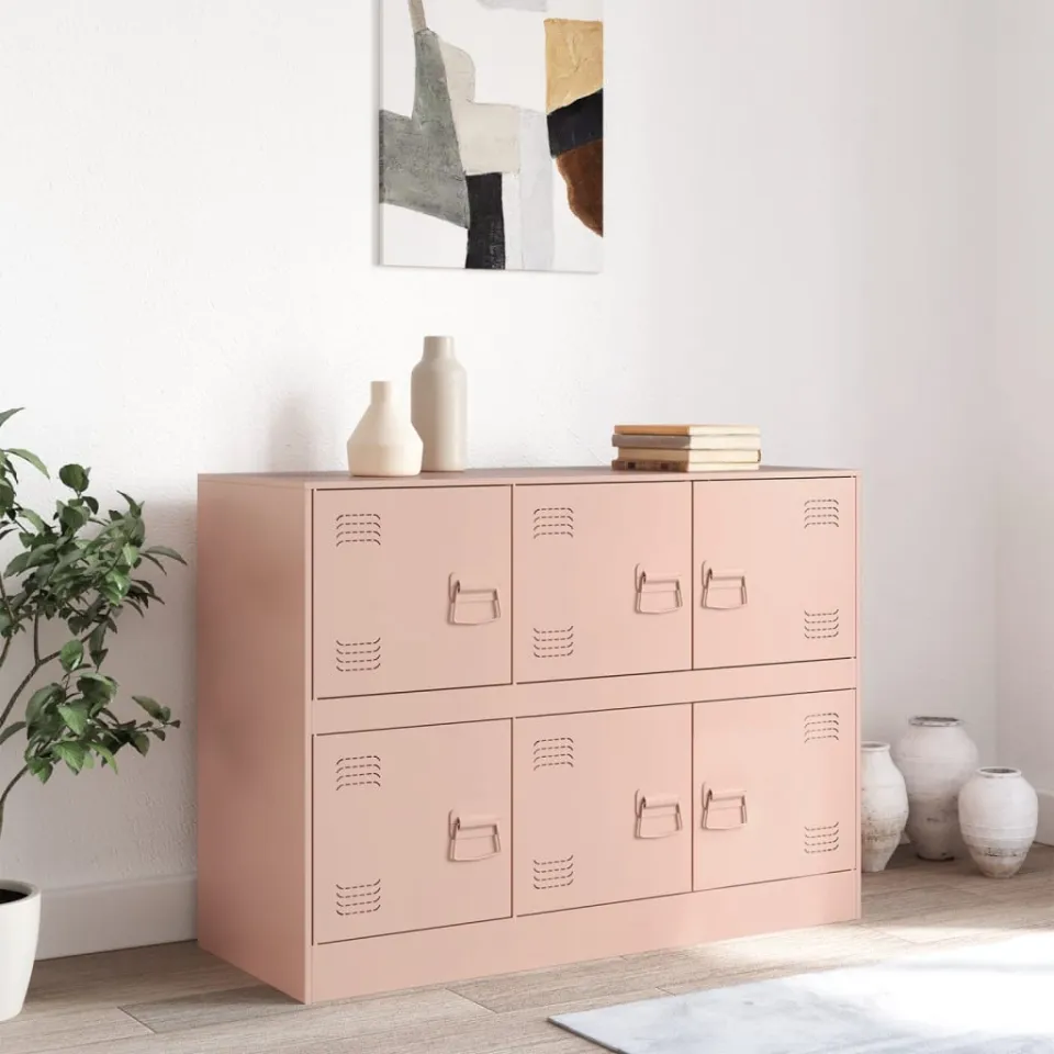 vidaXL Dressoir 99x39x73 cm staal roze, foto 3