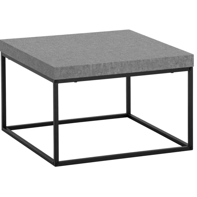 Wohnling Salontafel 60x60x38 cm Grijs Salontafel in Betonlook Modern, Design Woonkamertafel Vierkant, Lounge Salontafel, Salontafel Metalen Poten Klein
